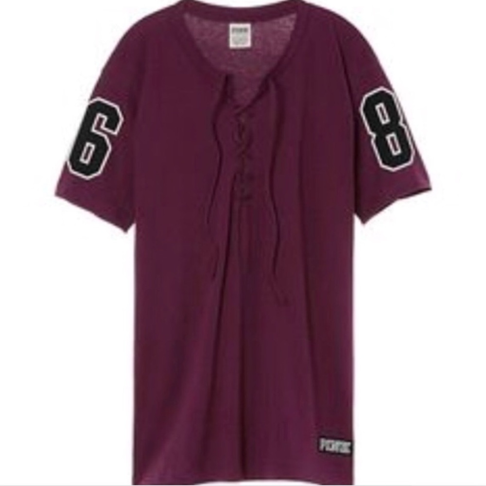 VSPINK Campus Lace Up Tee Shirt NWOT
